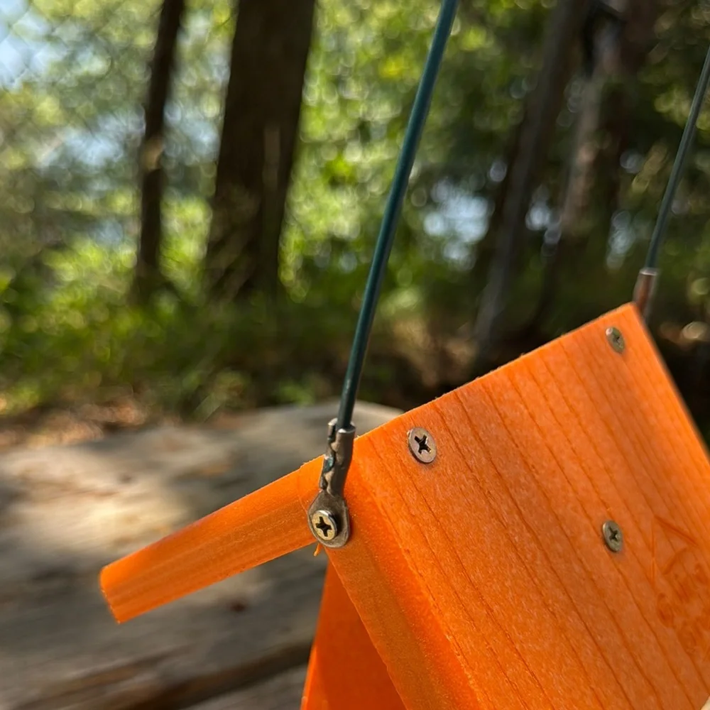 Going Green Bright Orange Hanging Bird Feeder